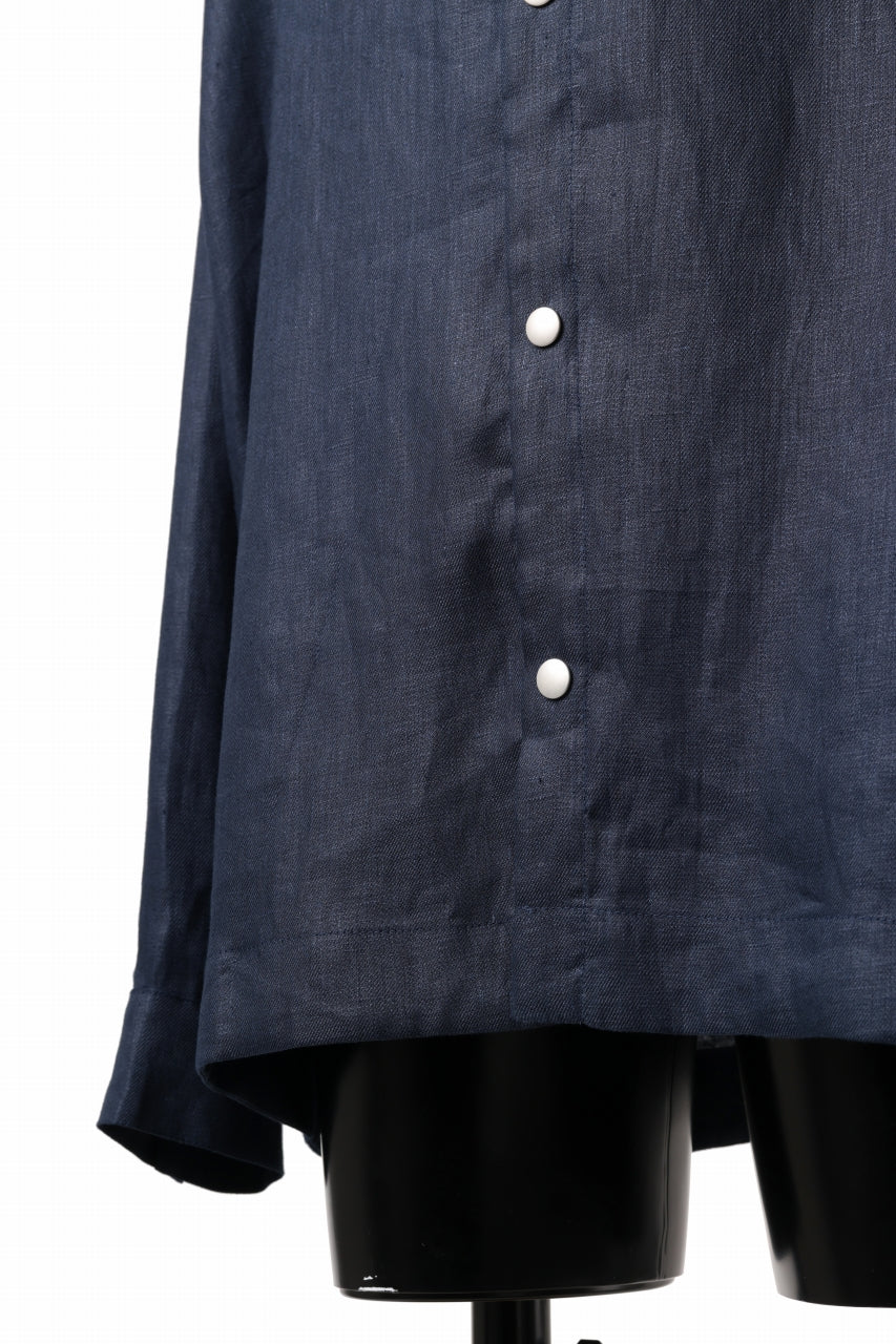 画像をギャラリービューアに読み込む, A.F ARTEFACT SNAPPED OVER SHIRT / LINEN TWILL (NAVY)