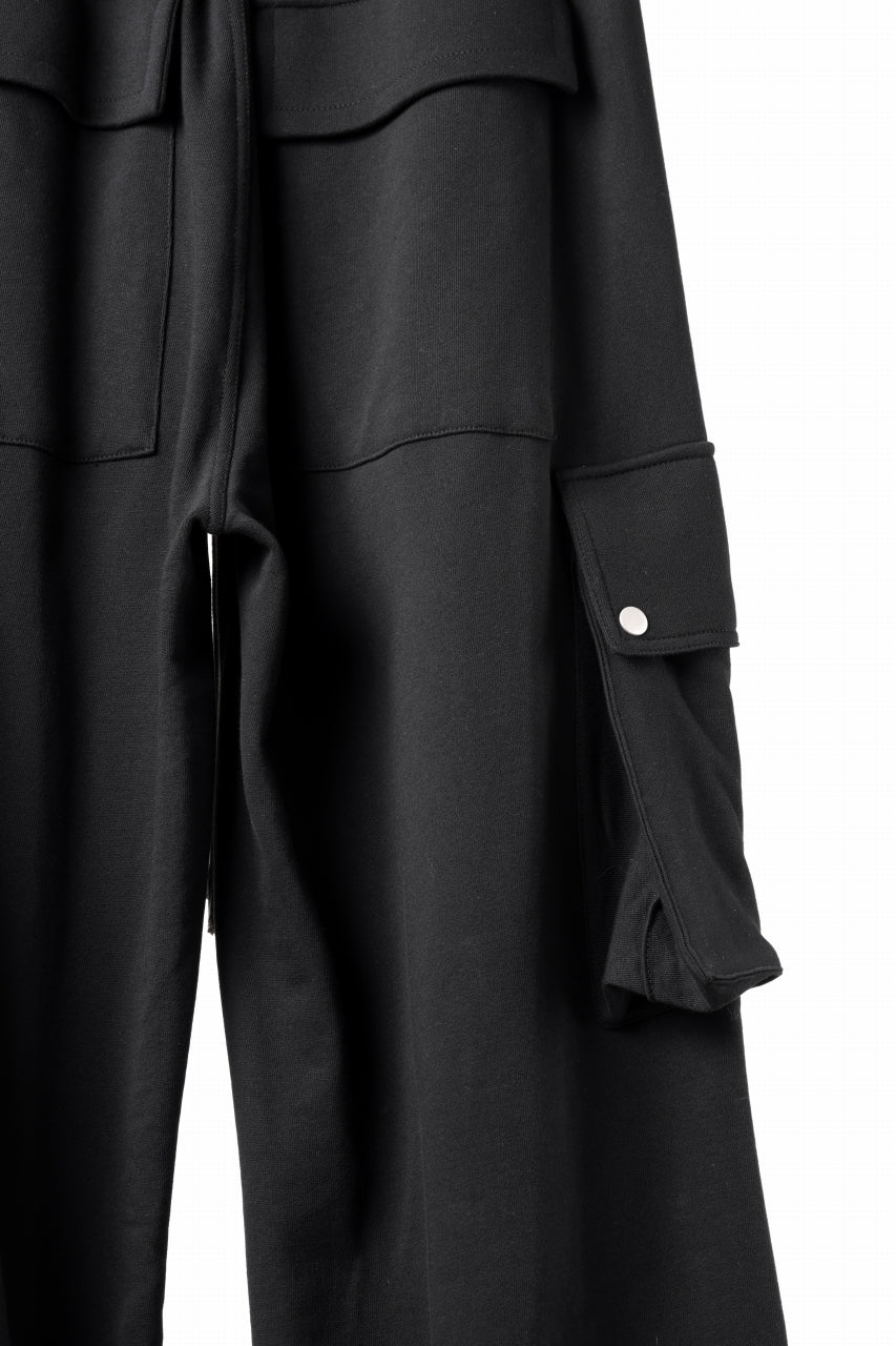 画像をギャラリービューアに読み込む, A.F ARTEFACT EXTREME WIDE CARGO PANTS / COTTON-TERRY (BLACK)