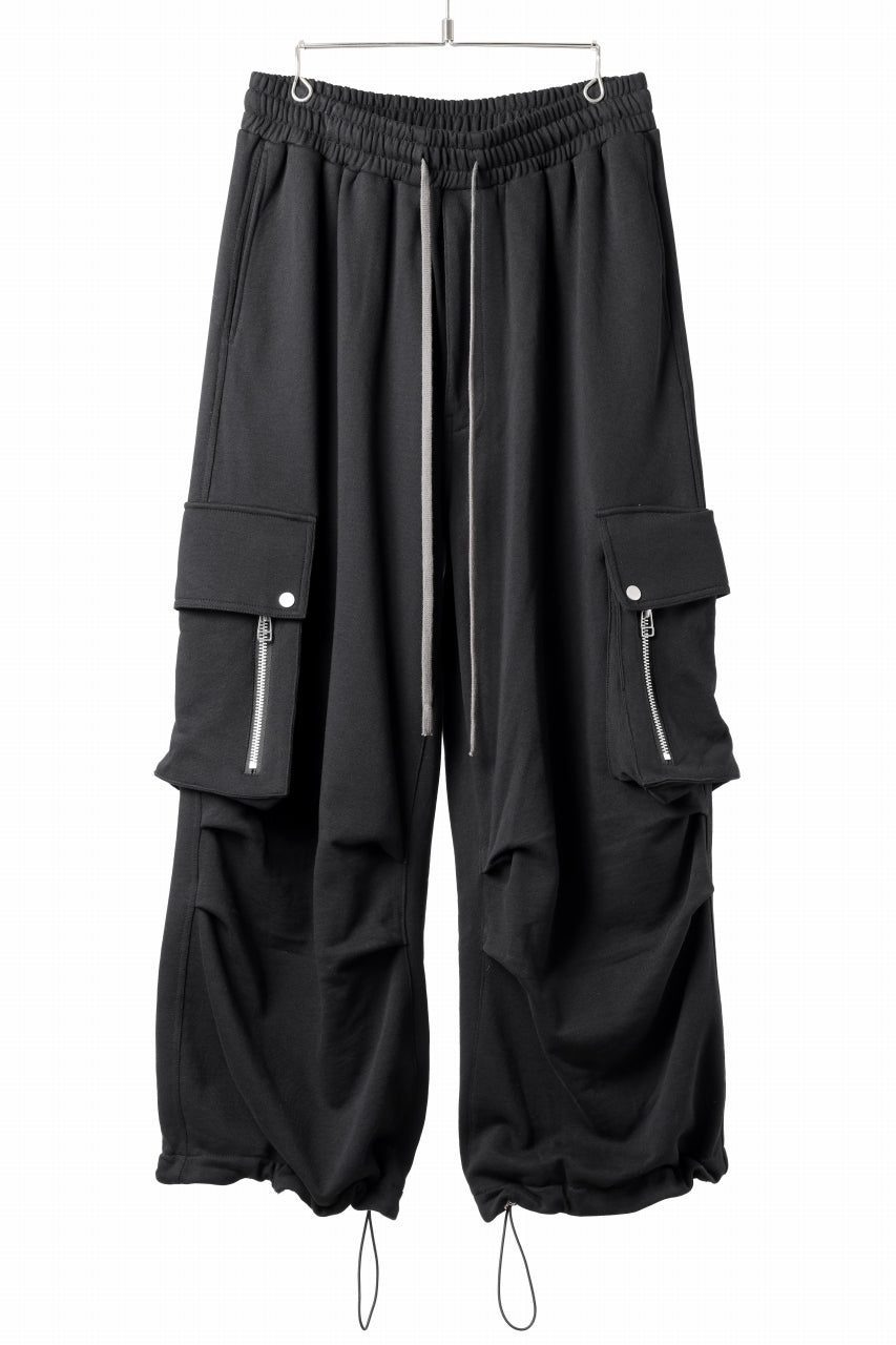 画像をギャラリービューアに読み込む, A.F ARTEFACT EXTREME WIDE CARGO PANTS / COTTON-TERRY (BLACK)