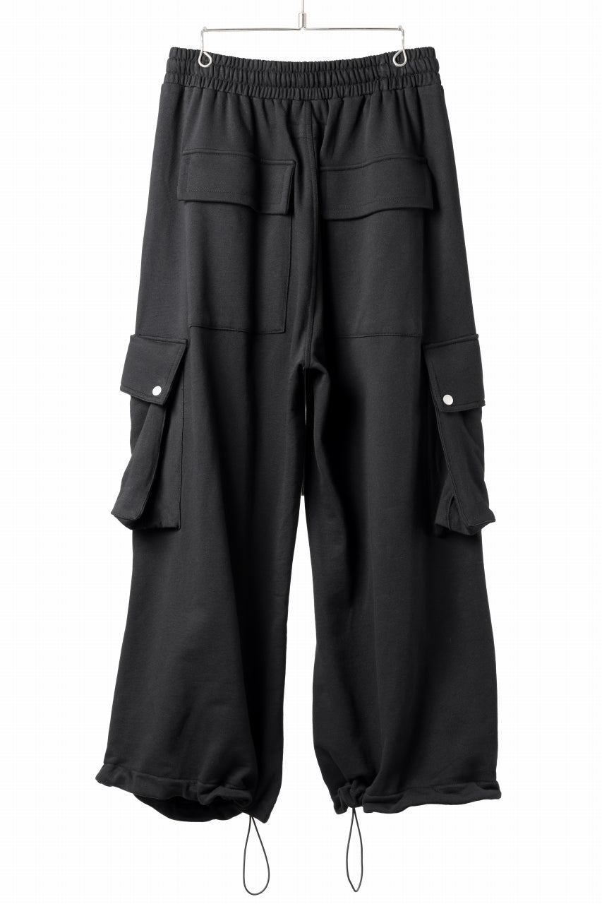 画像をギャラリービューアに読み込む, A.F ARTEFACT EXTREME WIDE CARGO PANTS / COTTON-TERRY (BLACK)