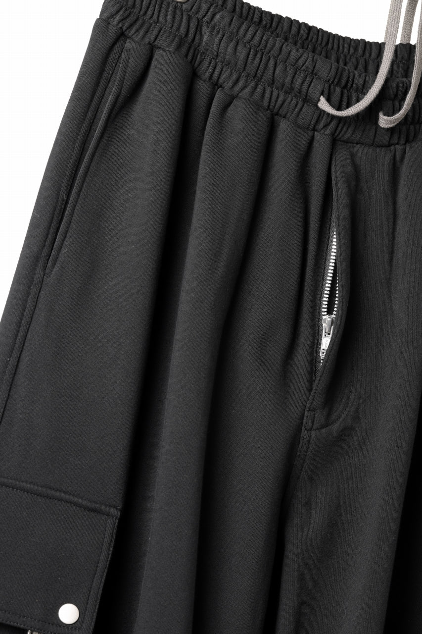 画像をギャラリービューアに読み込む, A.F ARTEFACT EXTREME WIDE CARGO PANTS / COTTON-TERRY (BLACK)