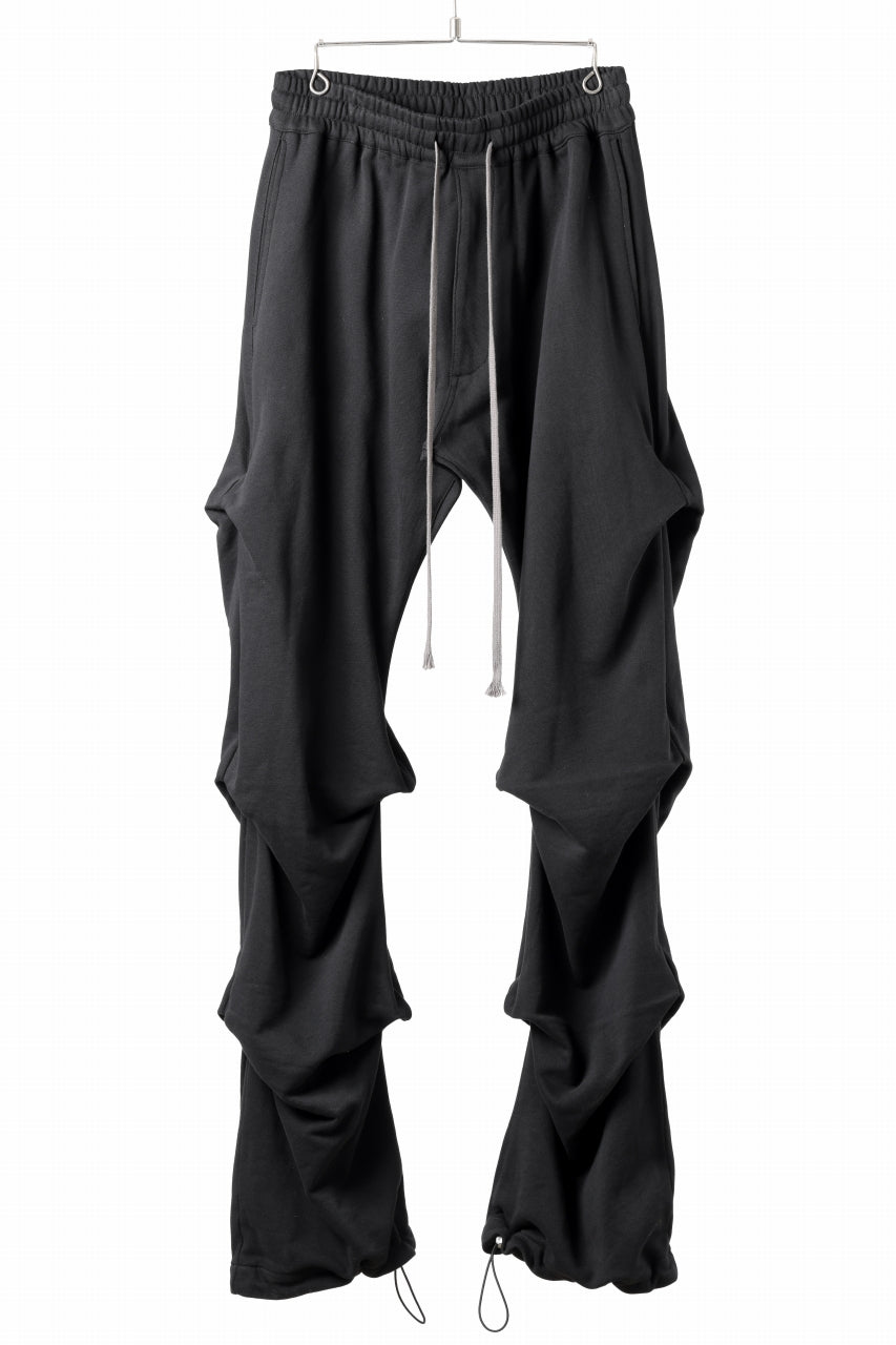 画像をギャラリービューアに読み込む, A.F ARTEFACT TUCK VOLUME BAGGY PANTS / COTTON-TERRY (BLACK)
