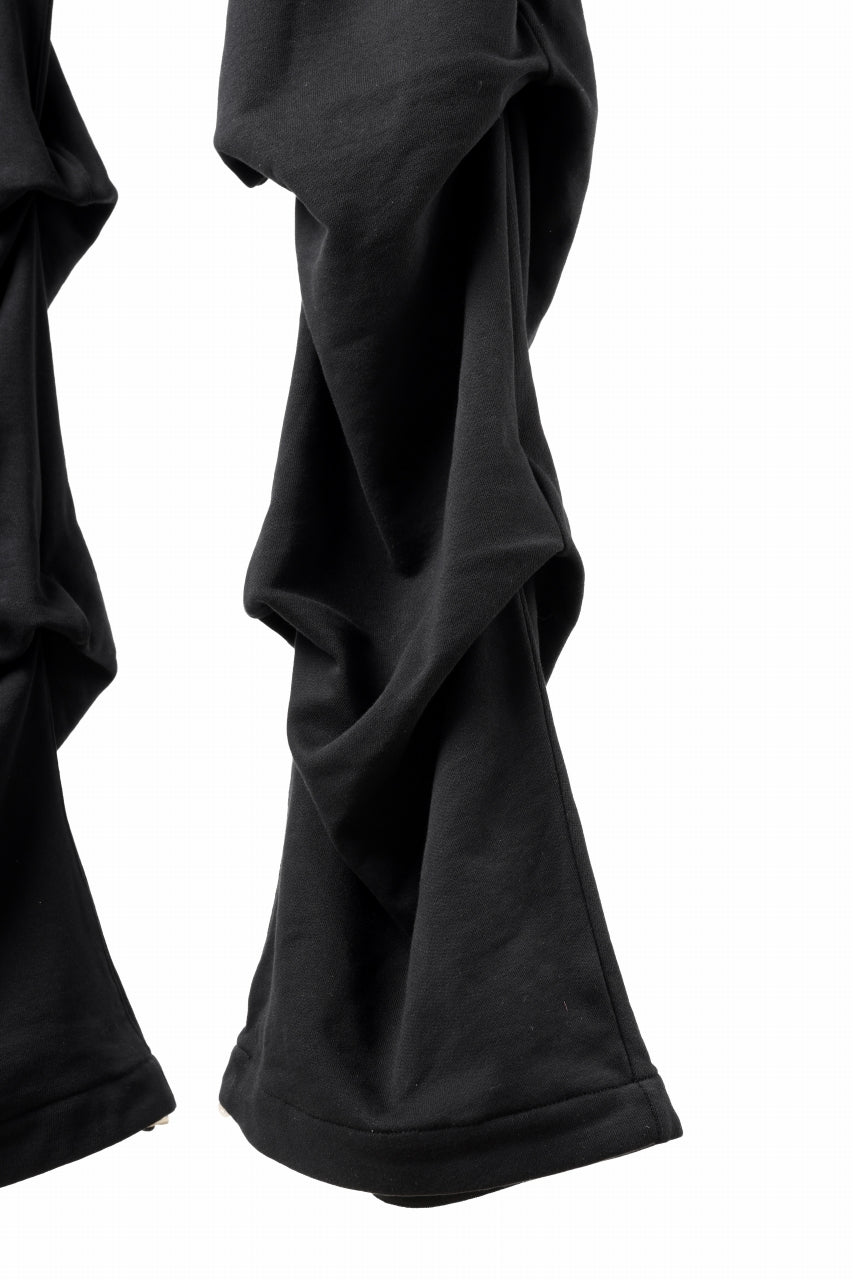 画像をギャラリービューアに読み込む, A.F ARTEFACT TUCK VOLUME BAGGY PANTS / COTTON-TERRY (BLACK)