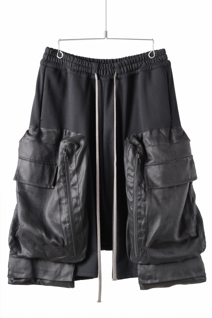 画像をギャラリービューアに読み込む, A.F ARTEFACT COMBINED DROPCROTCH CARGO SHORTS (BLACK)
