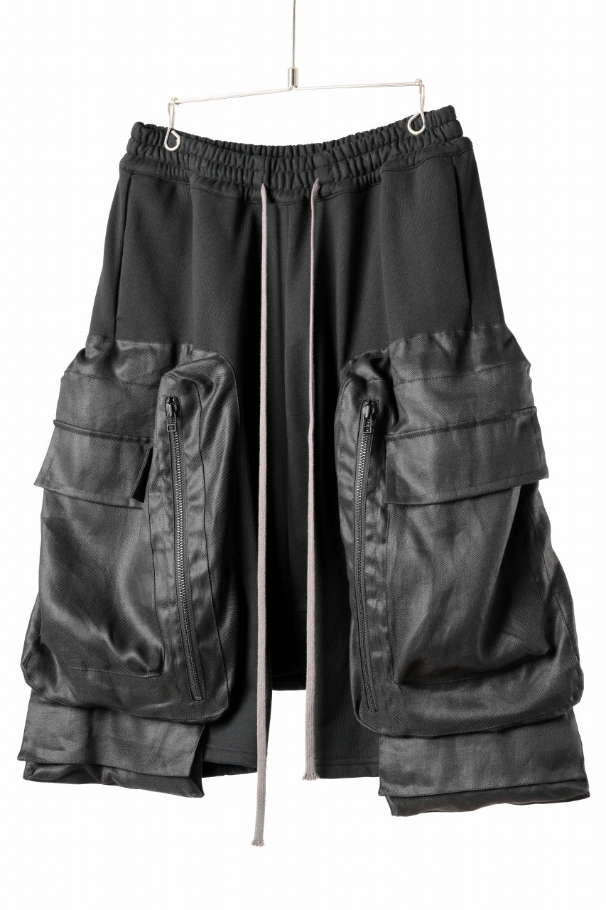 画像をギャラリービューアに読み込む, A.F ARTEFACT COMBINED DROPCROTCH CARGO SHORTS (BLACK)