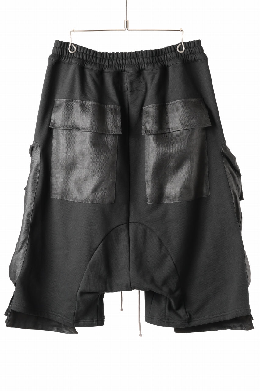 画像をギャラリービューアに読み込む, A.F ARTEFACT COMBINED DROPCROTCH CARGO SHORTS (BLACK)
