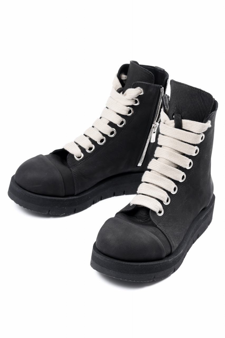 画像をギャラリービューアに読み込む, A.F ARTEFACT x Portaille THICK LACE-UP SIDE ZIP BOOTS / OILED NUBUCK (BLACK)