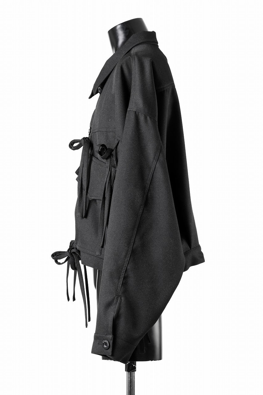 画像をギャラリービューアに読み込む, A.F ARTEFACT KNOTTING DETAIL TWILL BLOUSON (BLACK)
