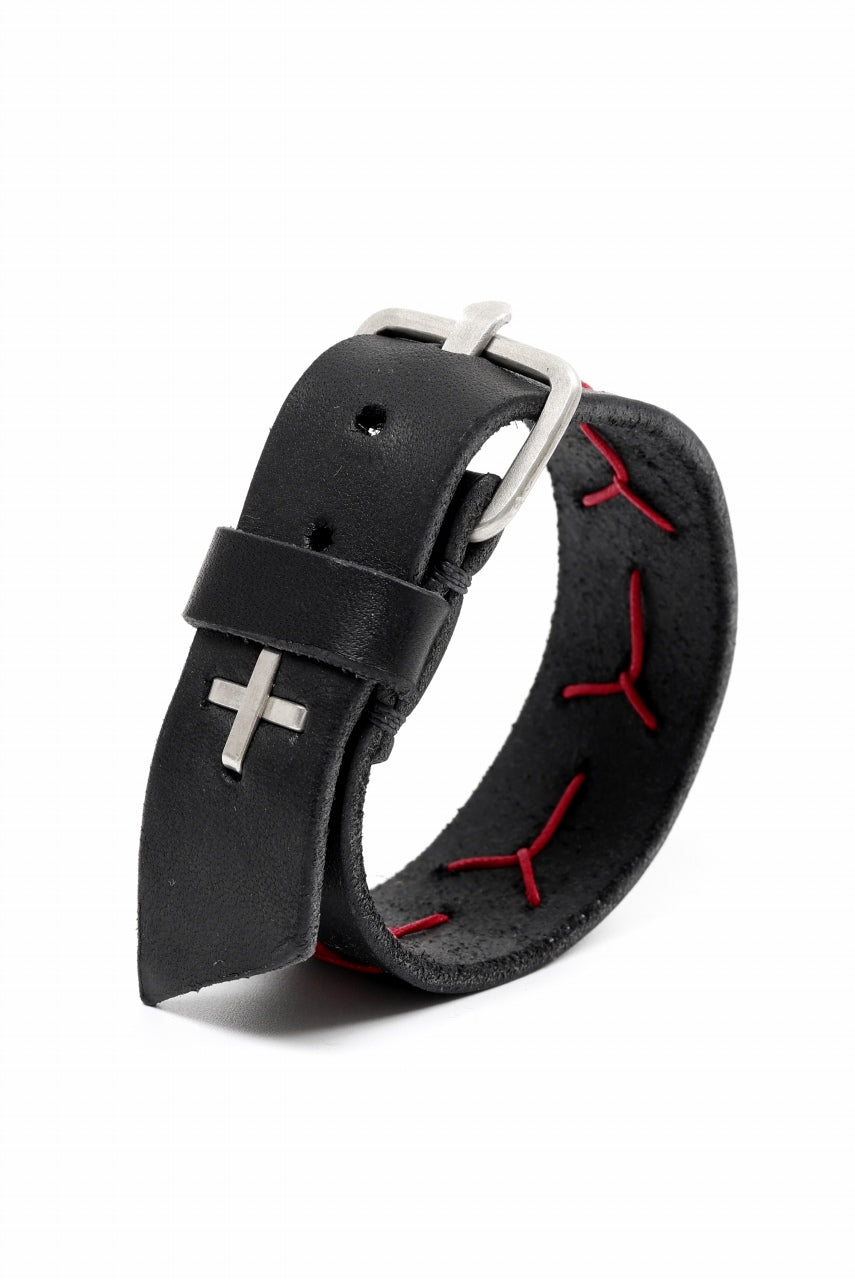 画像をギャラリービューアに読み込む, m.a+ cross stitched med wrist band / A-F8E1/GR 3,0 (BLACK)