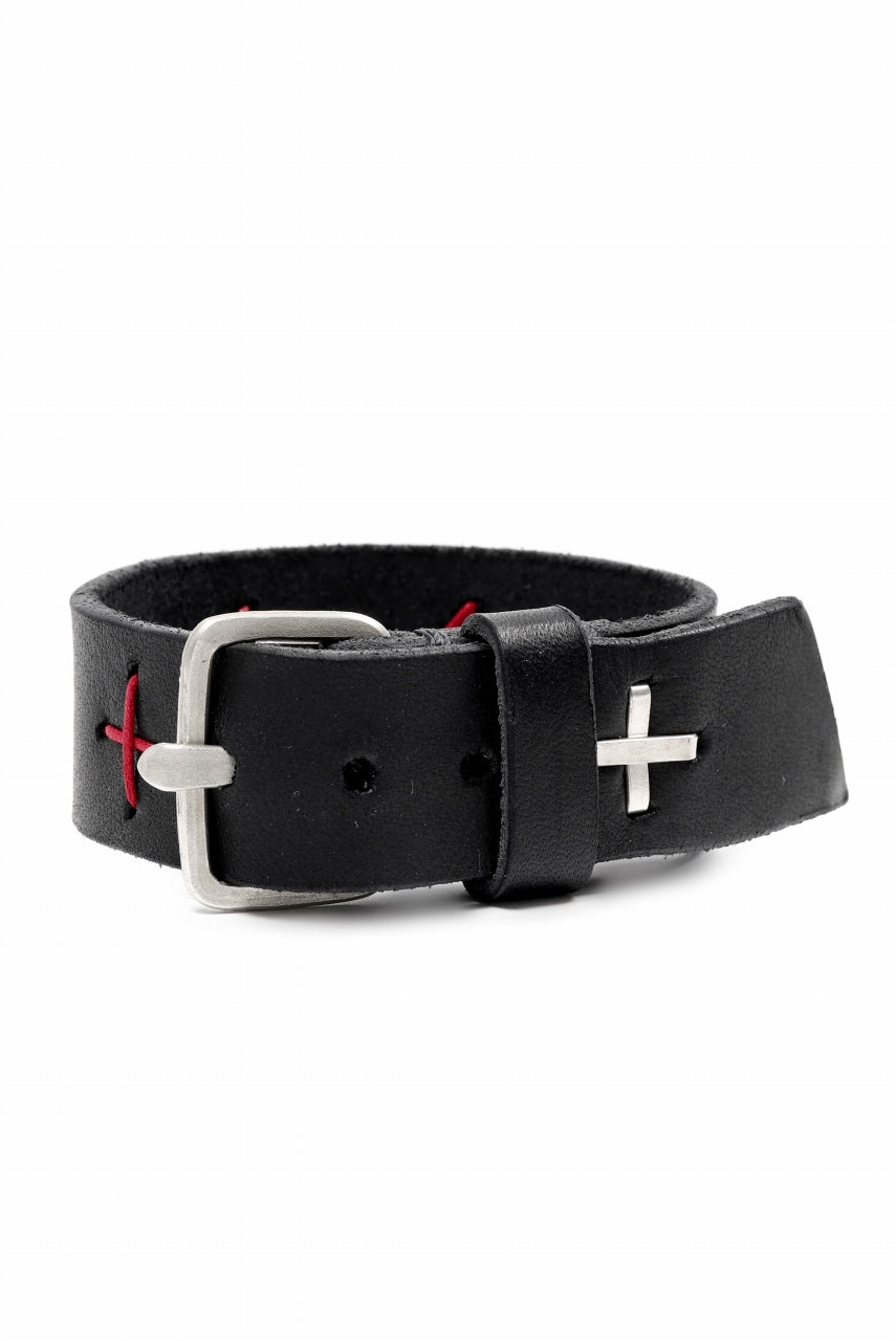 画像をギャラリービューアに読み込む, m.a+ cross stitched med wrist band / A-F8E1/GR 3,0 (BLACK)