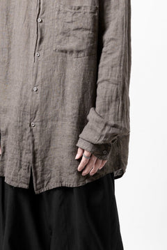 画像をギャラリービューアに読み込む, daub DYEING PLAIN SHIRT / ORGANIC LINEN (BROWN)