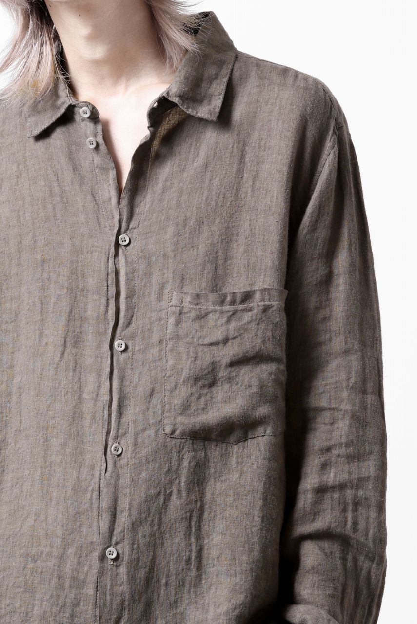 画像をギャラリービューアに読み込む, daub DYEING PLAIN SHIRT / ORGANIC LINEN (BROWN)