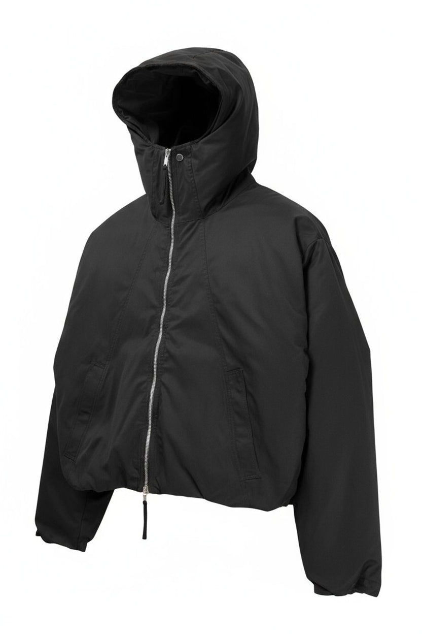 画像をギャラリービューアに読み込む, thom/krom HOODIE SHORT JACKET / WARM PADDED (BLACK)
