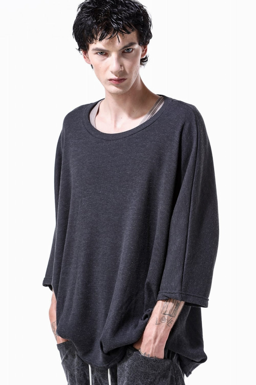 画像をギャラリービューアに読み込む, A.F ARTEFACT DOLMAN LOOSEY T-SHIRT  / WAFFLE KNIT JERSEY (CHARCOAL)