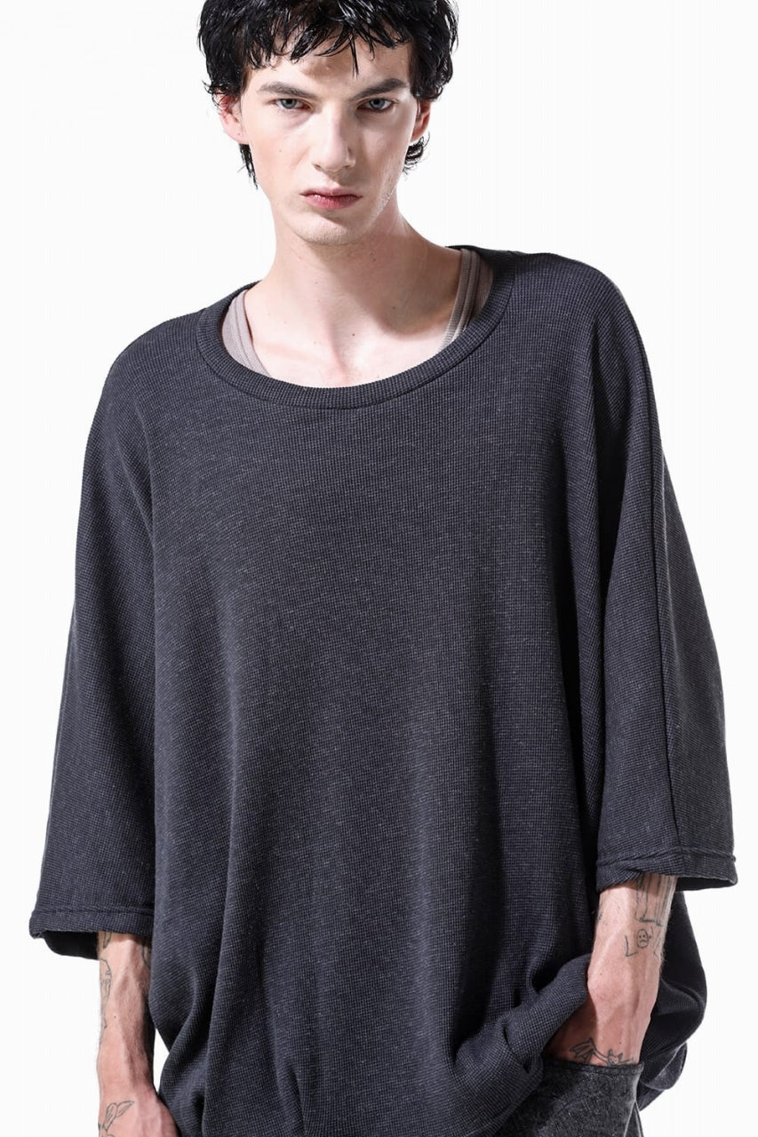 画像をギャラリービューアに読み込む, A.F ARTEFACT DOLMAN LOOSEY T-SHIRT  / WAFFLE KNIT JERSEY (CHARCOAL)