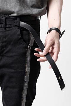 Load image into Gallery viewer, m.a+ double oval buckle thin belt / EL1B/GR3,0 (BLACK)