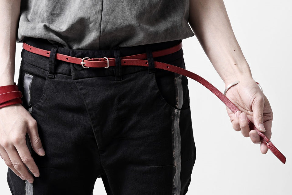 Load image into Gallery viewer, m.a+ double oval buckle thin belt / EL1B/GR3,0 (RUBY RED)