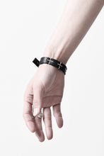 Load image into Gallery viewer, m.a+ thin silver cross studded wrist band / A-F2BL1/GR2,0 (BLACK)
