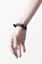Load image into Gallery viewer, m.a+ thin silver cross studded wrist band / A-F2BL1/GR2,0 (BLACK)