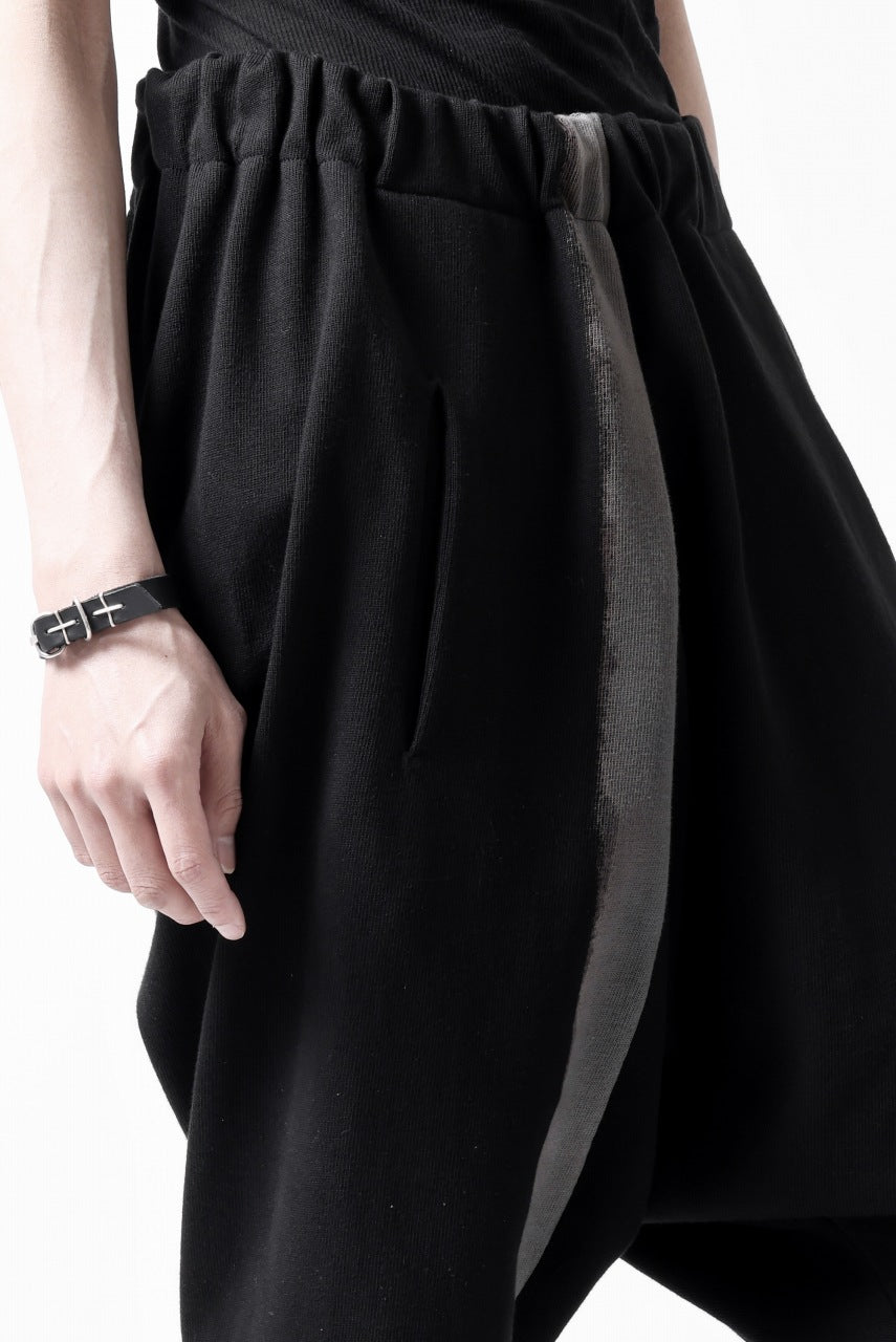 Load image into Gallery viewer, m.a+ hand painted elastic waist low crotch 2 pocket pants / P571-HP/JM4 (BLACK)