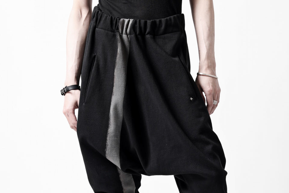 Load image into Gallery viewer, m.a+ hand painted elastic waist low crotch 2 pocket pants / P571-HP/JM4 (BLACK)