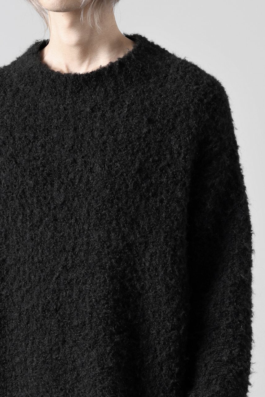 画像をギャラリービューアに読み込む, TARO HORIUCHI / th products Inflated Oversized Crew / 1/4.5 kasuri loop knit (black)