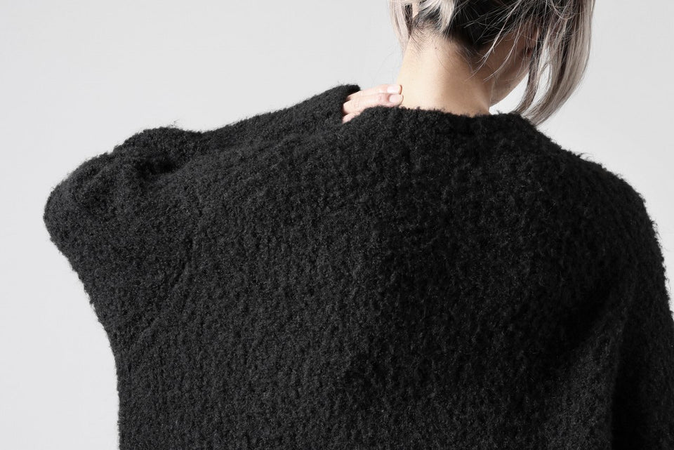 画像をギャラリービューアに読み込む, TARO HORIUCHI / th products Inflated Oversized Crew / 1/4.5 kasuri loop knit (black)