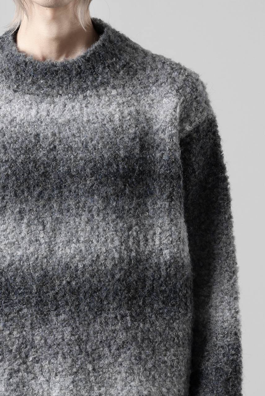 画像をギャラリービューアに読み込む, TARO HORIUCHI / th products Inflated Oversized Crew / 1/4.5 kasuri loop knit (mono)