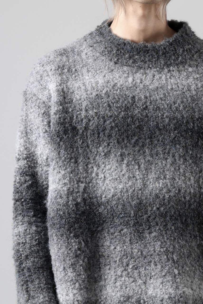 画像をギャラリービューアに読み込む, TARO HORIUCHI / th products Inflated Oversized Crew / 1/4.5 kasuri loop knit (mono)
