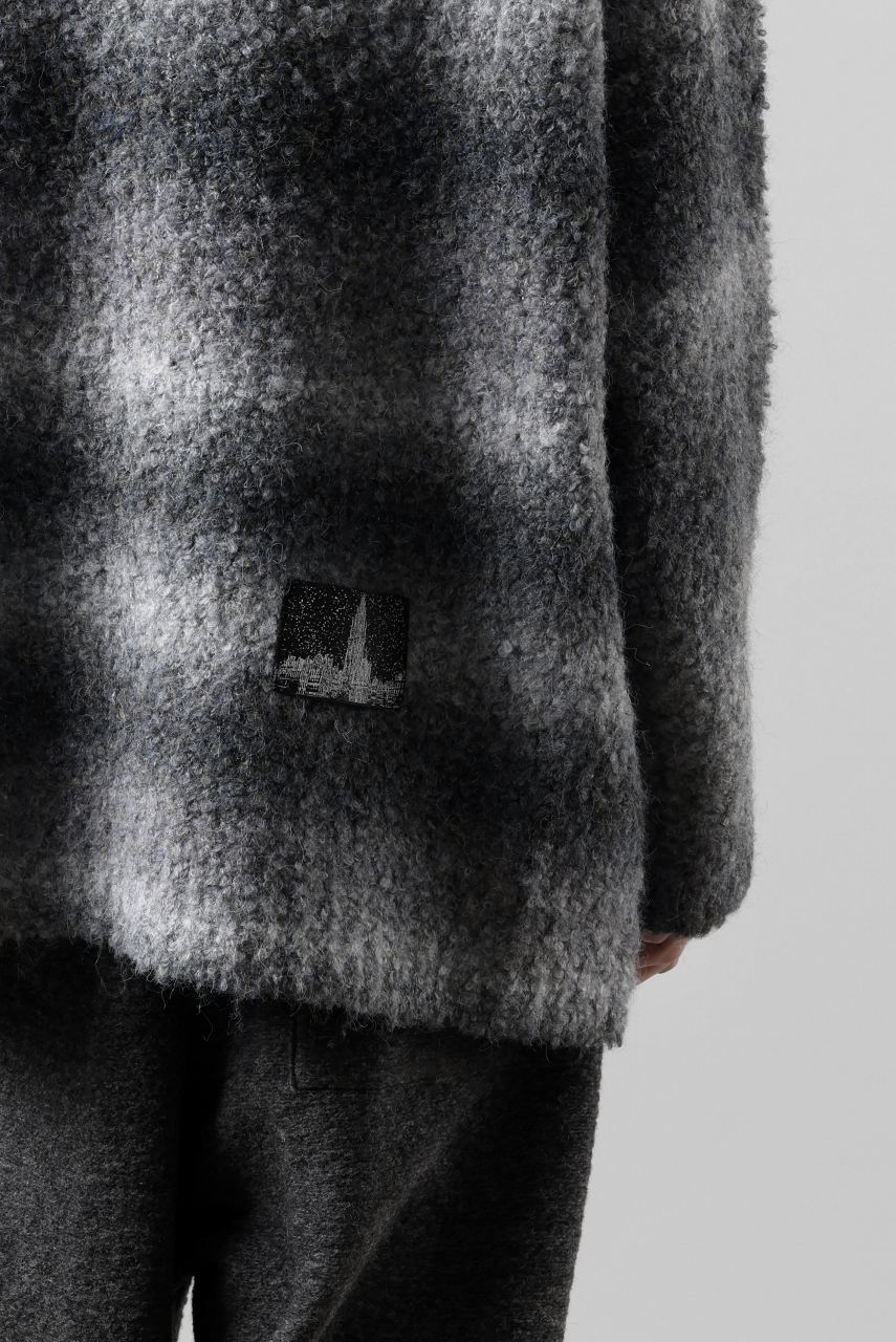 画像をギャラリービューアに読み込む, TARO HORIUCHI / th products Inflated Oversized Crew / 1/4.5 kasuri loop knit (mono)
