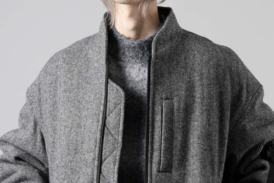画像をギャラリービューアに読み込む, TARO HORIUCHI / th products 3D Collar MA-1 / herringbone tweed (gray)