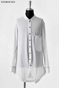 画像をギャラリービューアに読み込む, SOSNOVSKA CONTRAST STITCHED SHIRT (WHITE)