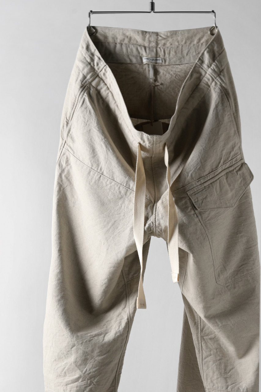 画像をギャラリービューアに読み込む, sus-sous wide trousers MK-1 (L65/C22/S13 cloth washer / NATURAL)