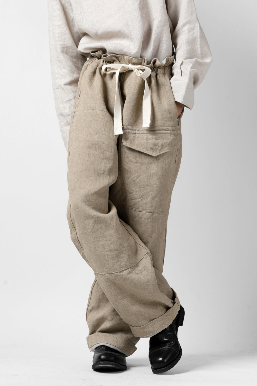 Load image into Gallery viewer, sus-sous trousers MK-1 / L100 herringbone washer (SAND BEIGE)