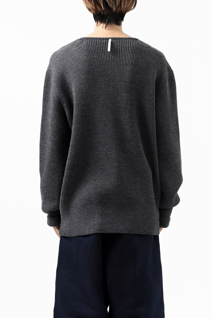 Load image into Gallery viewer, sus-sous fisherman boat neck sweater / W100 7G Full (DUST)