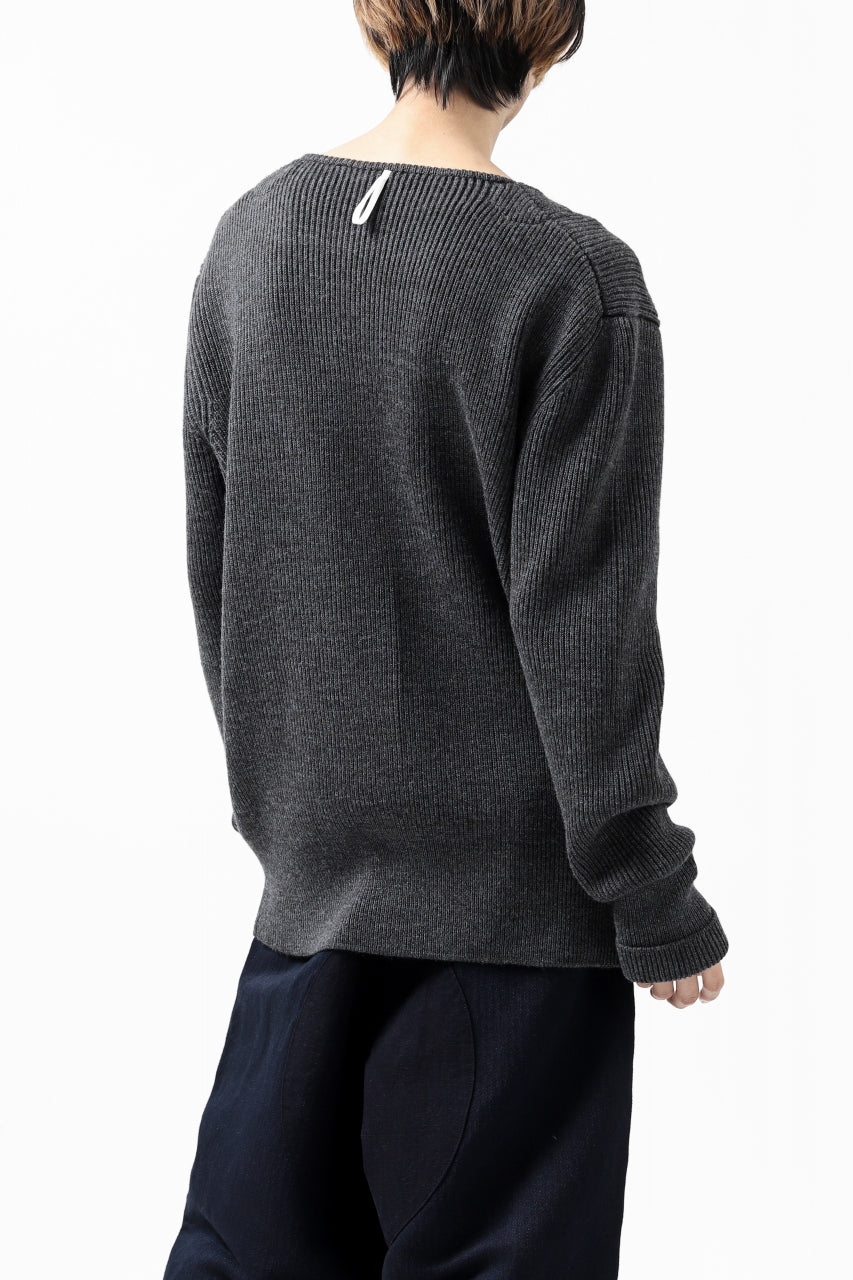 Load image into Gallery viewer, sus-sous fisherman boat neck sweater / W100 7G Full (DUST)