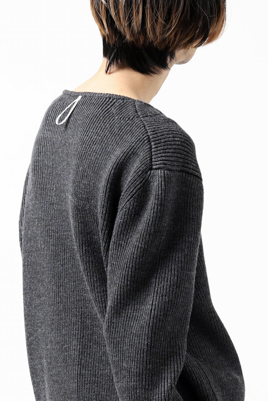 Load image into Gallery viewer, sus-sous fisherman boat neck sweater / W100 7G Full (DUST)
