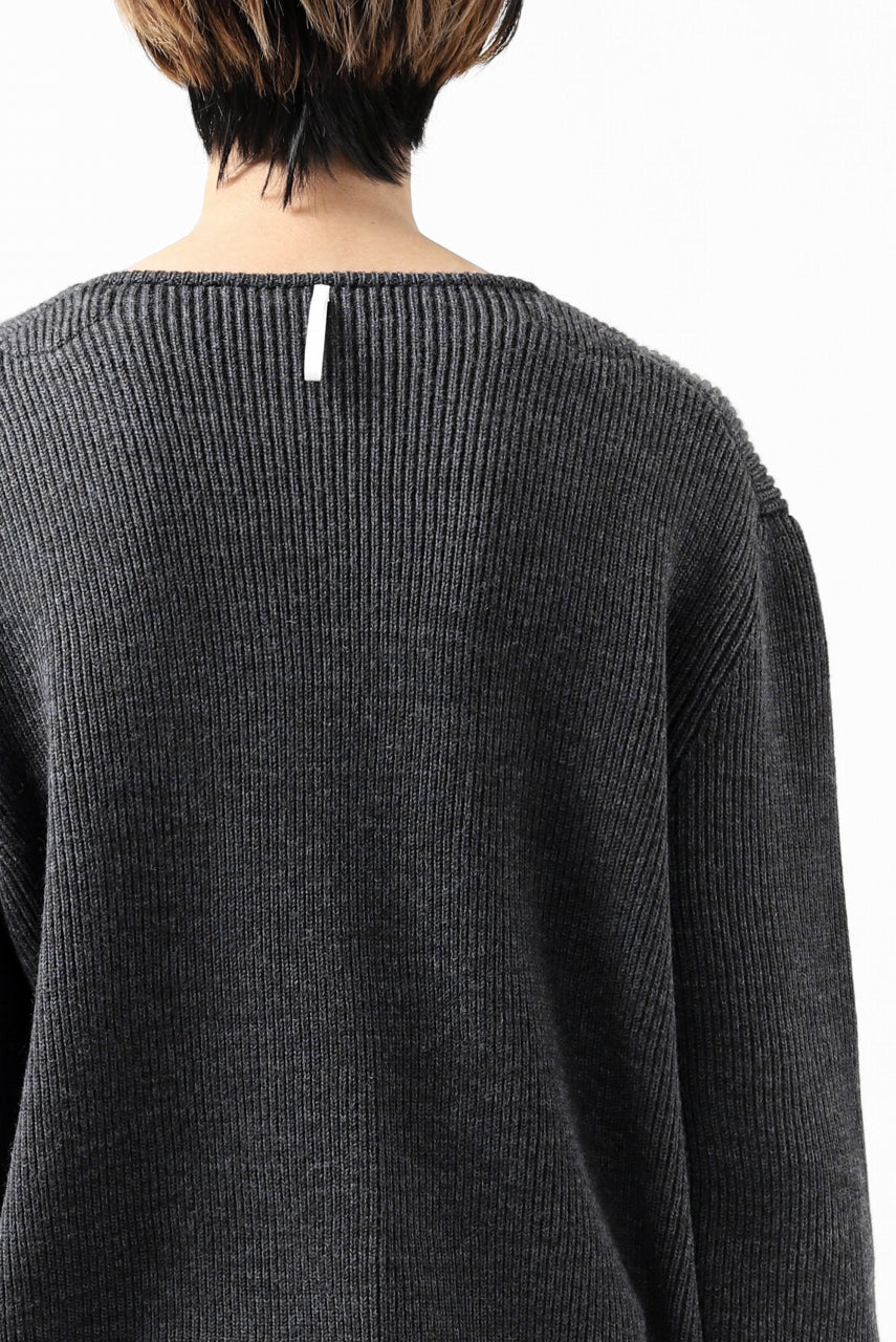 Load image into Gallery viewer, sus-sous fisherman boat neck sweater / W100 7G Full (DUST)