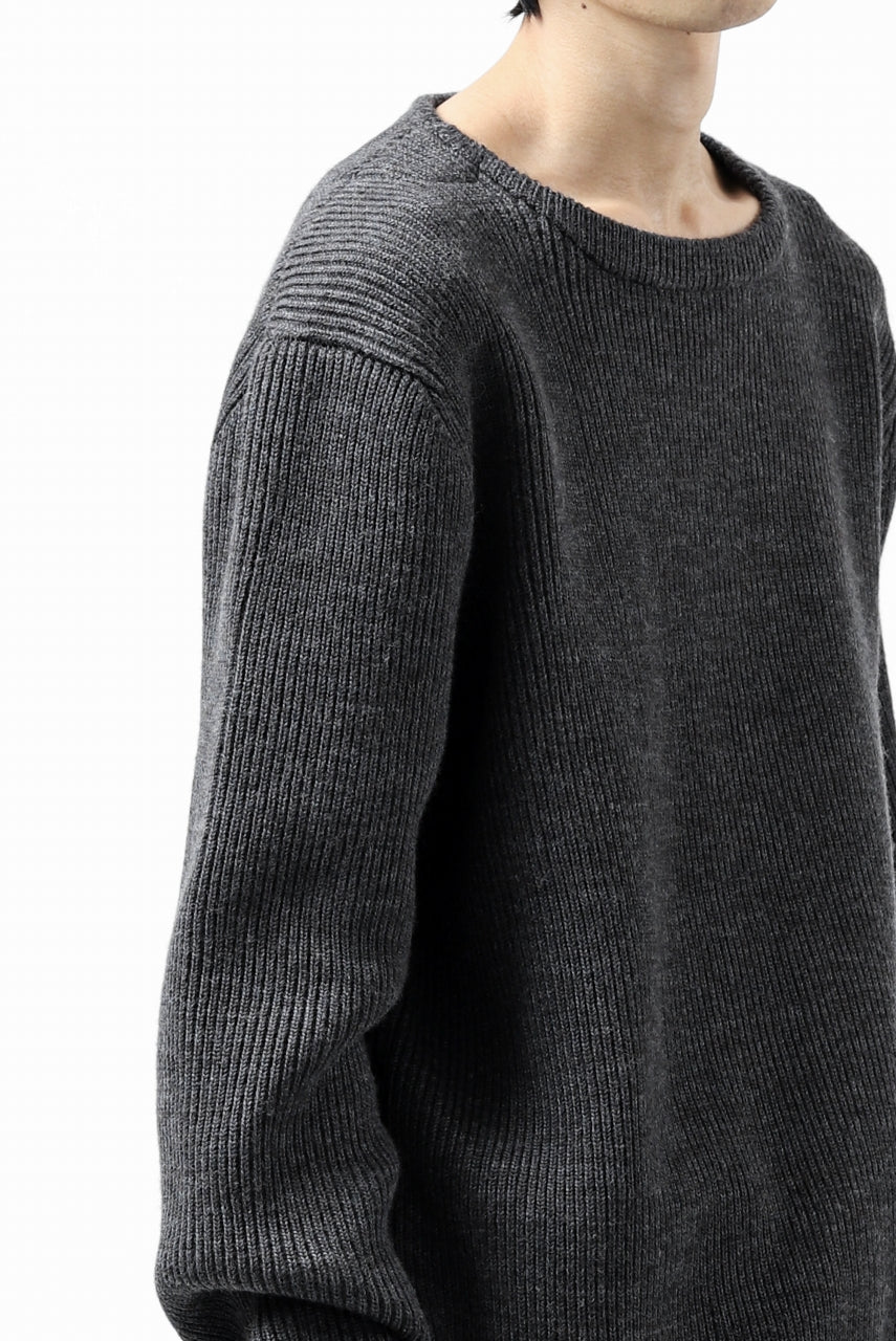 Load image into Gallery viewer, sus-sous fisherman boat neck sweater / W100 7G Full (DUST)