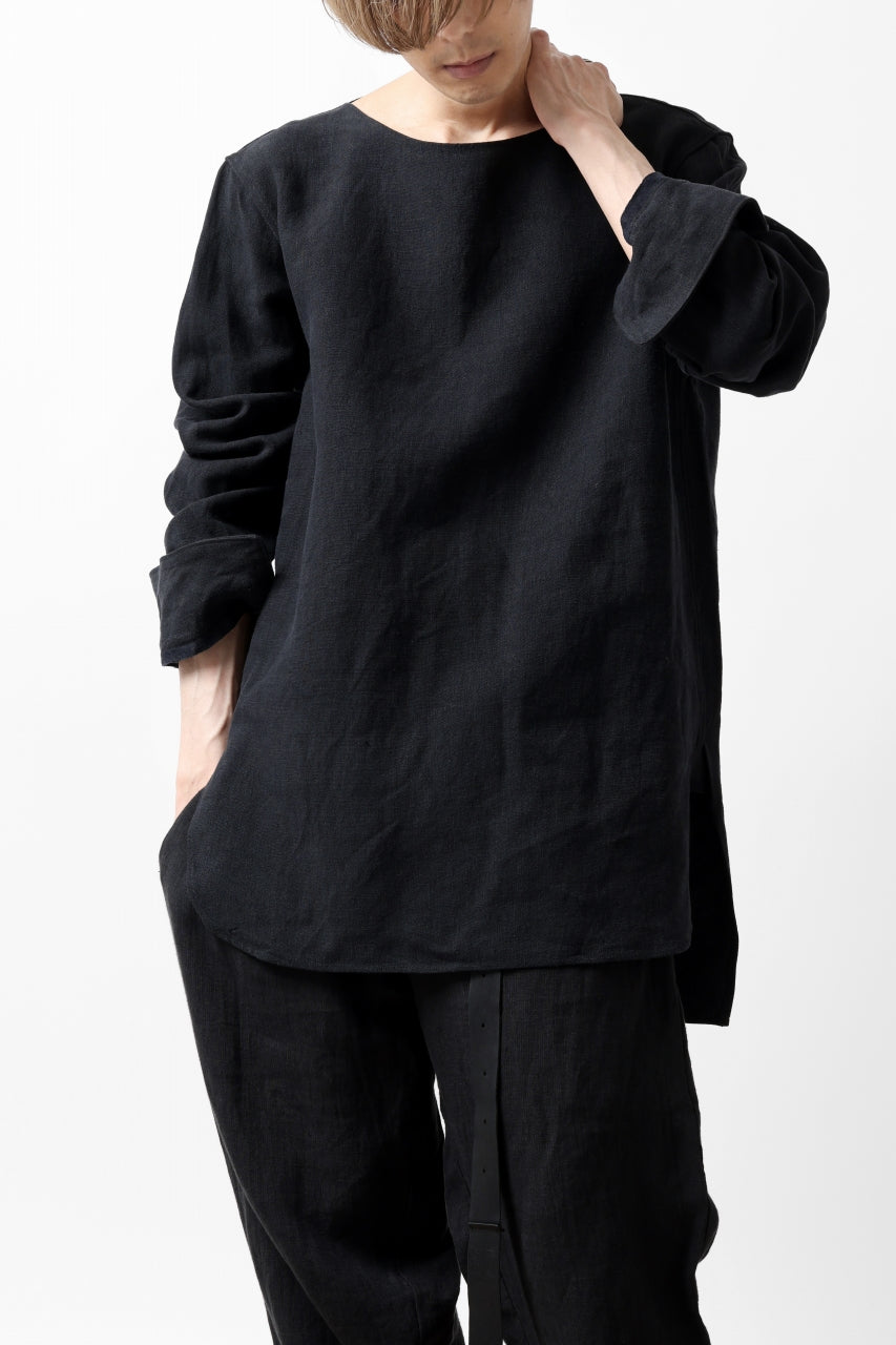 Load image into Gallery viewer, sus-sous sleeping shirt / L100 heavy poplin washer (BLACK NAVY)