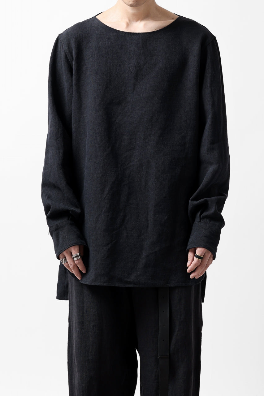Load image into Gallery viewer, sus-sous sleeping shirt / L100 heavy poplin washer (BLACK NAVY)