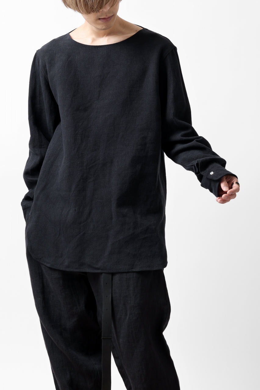 Load image into Gallery viewer, sus-sous sleeping shirt / L100 heavy poplin washer (BLACK NAVY)