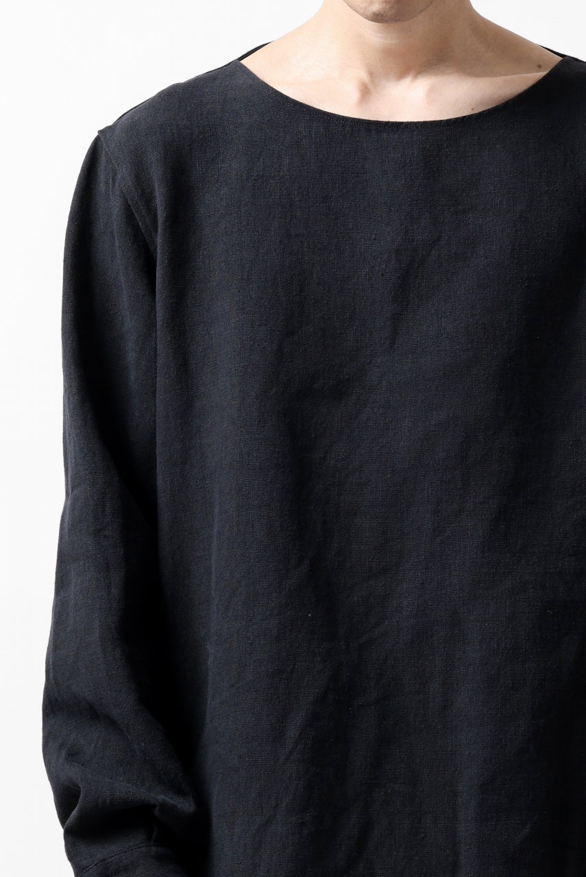 sus-sous sleeping shirt / L100 heavy poplin washer (BLACK NAVY)