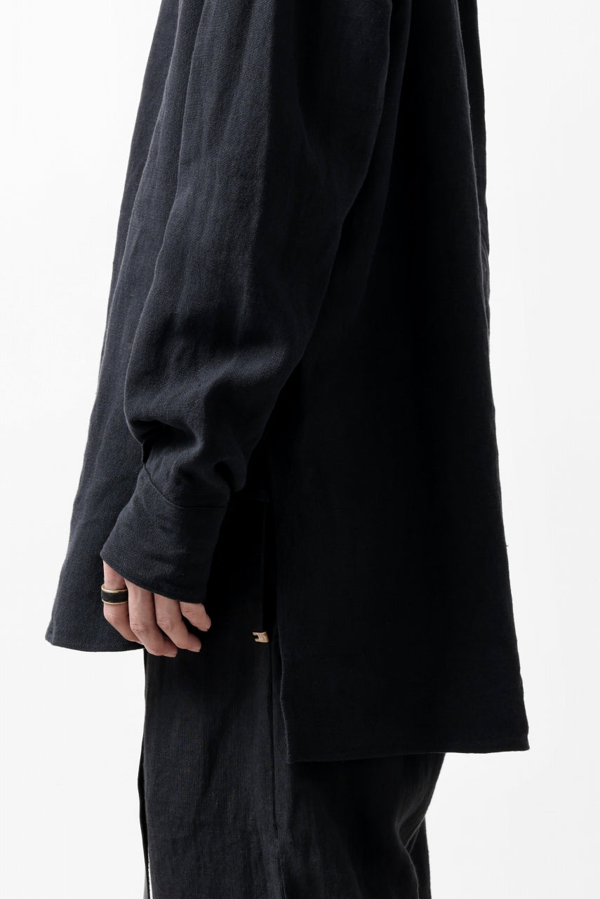 Load image into Gallery viewer, sus-sous sleeping shirt / L100 heavy poplin washer (BLACK NAVY)