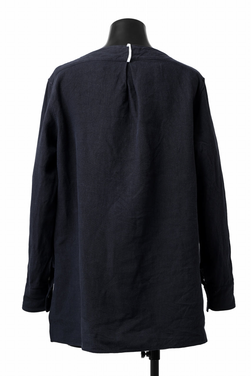 sus-sous sleeping shirt / L100 heavy poplin washer (BLACK NAVY)