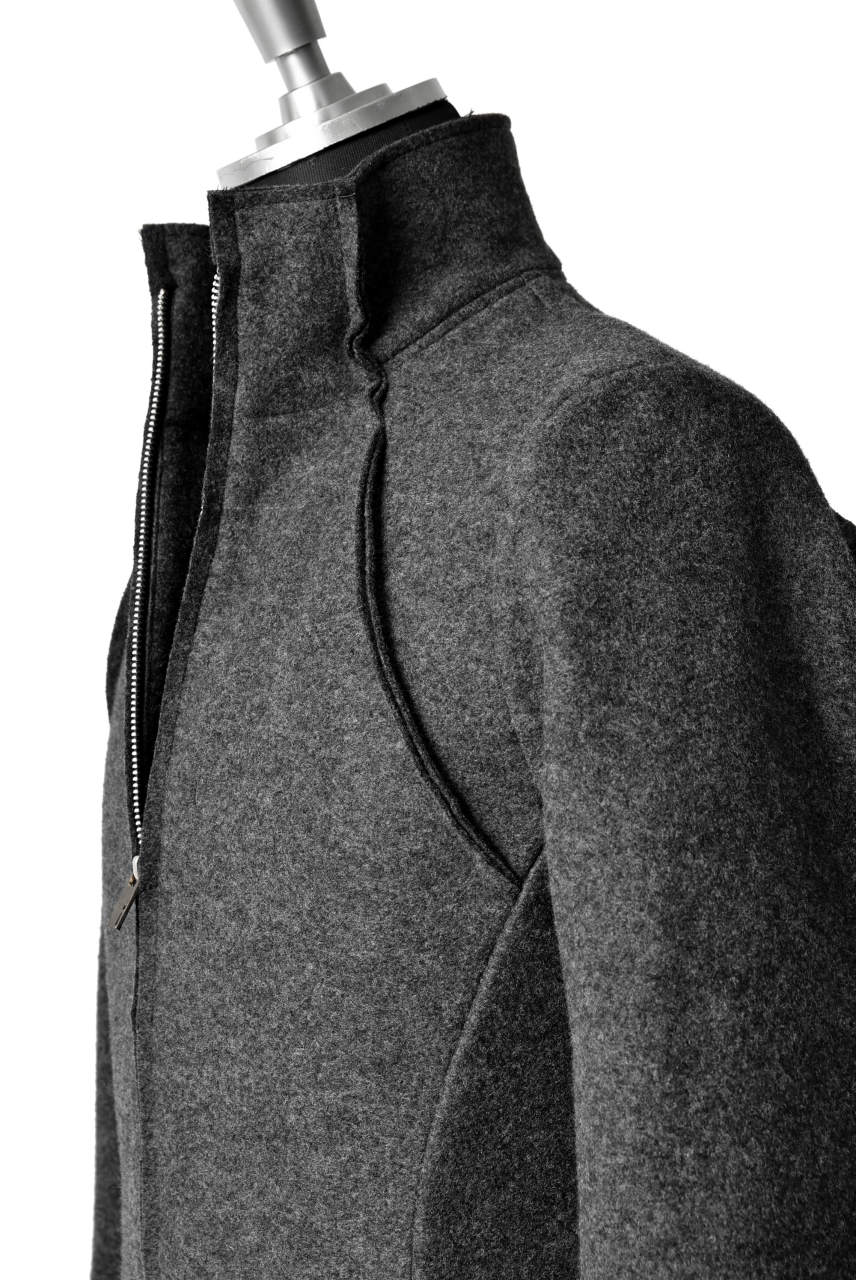 N/07 Rawcut Track Jacket / Woolring Fleece (DARK GREY)