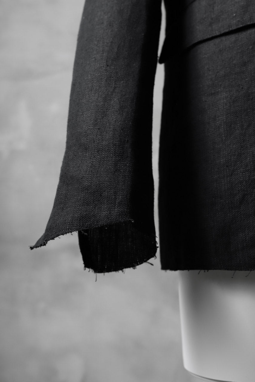 Load image into Gallery viewer, blackcrow shirt-collar 5B jacket / hemp (black)