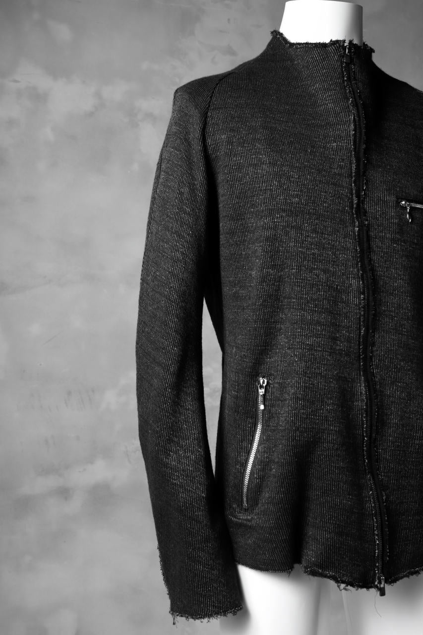 Load image into Gallery viewer, blackcrow raglan zip blouson / cotton&hemp double faces (charcoal)