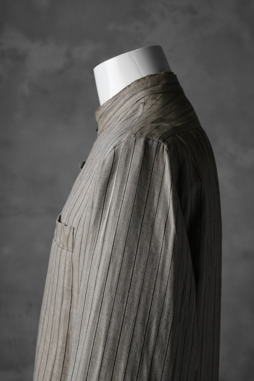 Load image into Gallery viewer, KLASICA STRIPED HERRINGBONE LINEN SHIRT / GARMENT WASHED (BEIGE)