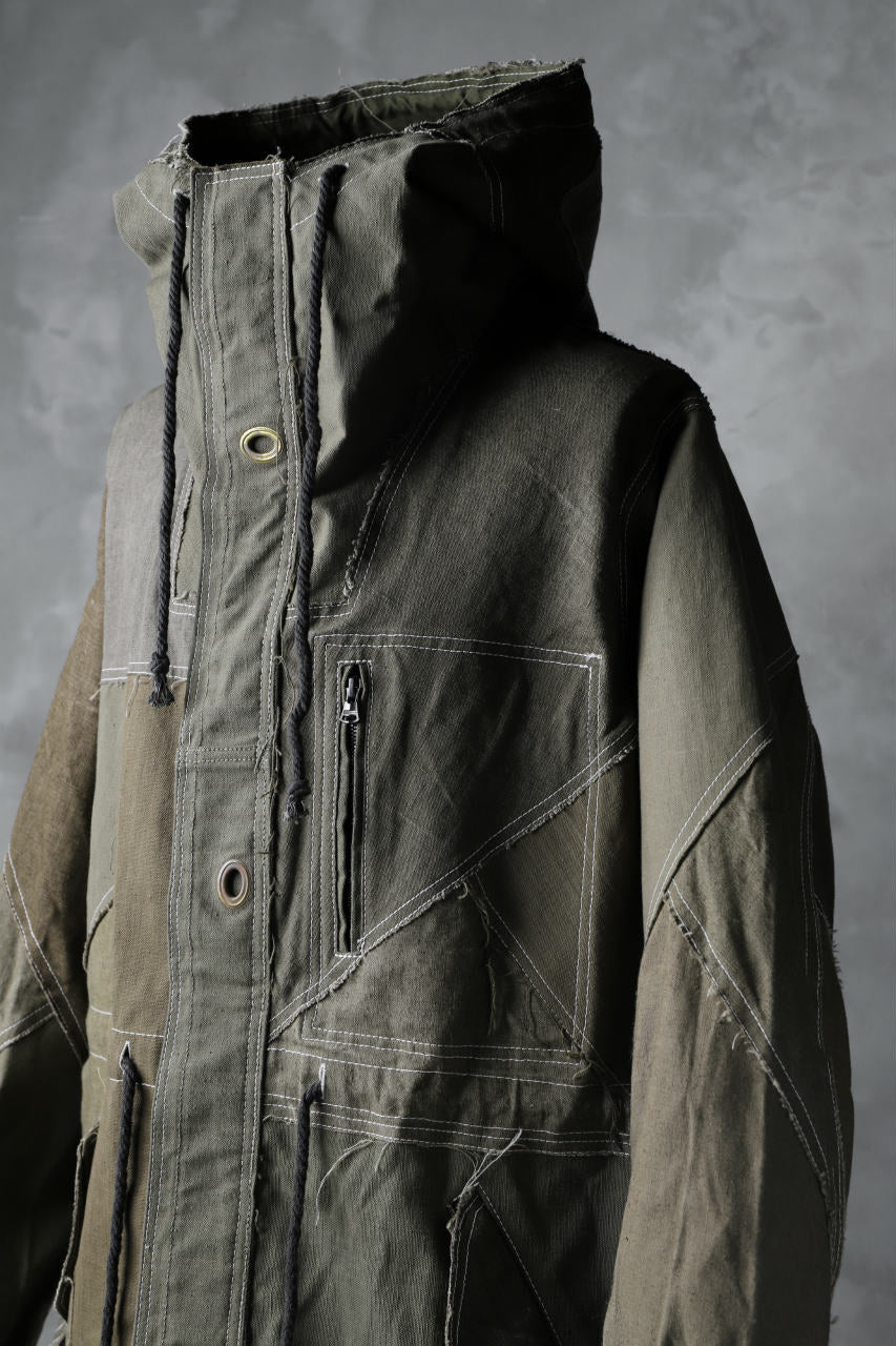 画像をギャラリービューアに読み込む, BACKLASH x LOOM exclusive RECONSTRUCTIVE HOODED JACKET / VINTAGE MILITARY CANVAS